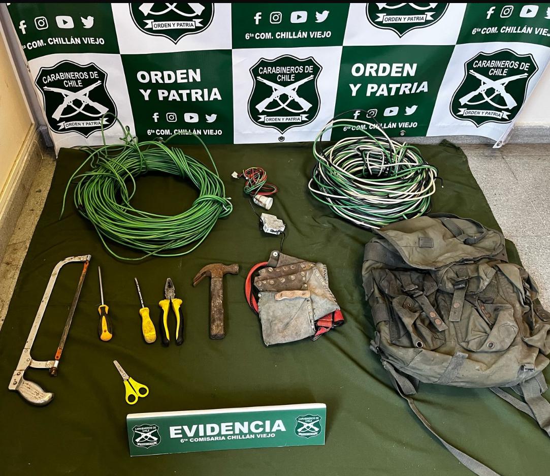 Hombre robaba cables y casi provoca una tragedia en Chillán Viejo