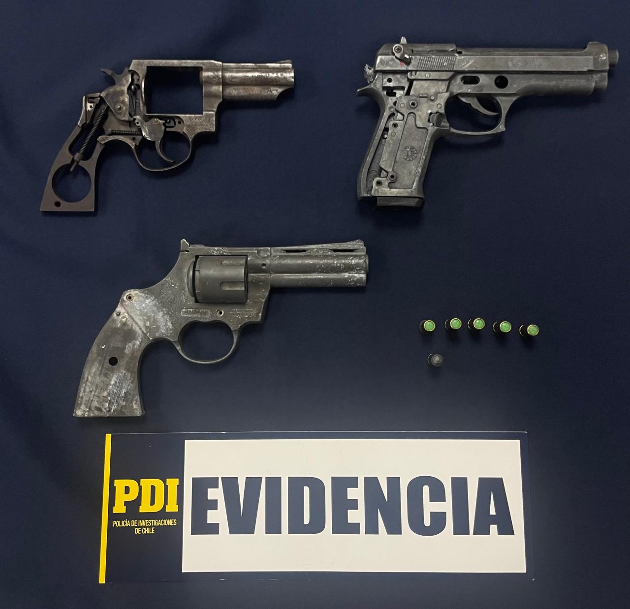 Taller clandestino de armas en Coihueco: PDI detiene a hombre que modificaba pistolas en su casa