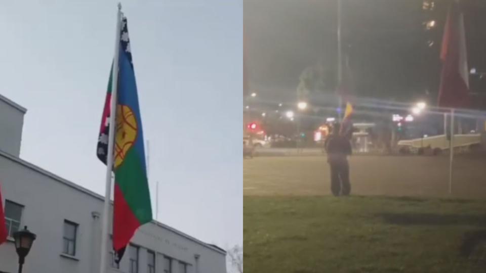 Cayó el ladrón de la bandera mapuche en Chillán