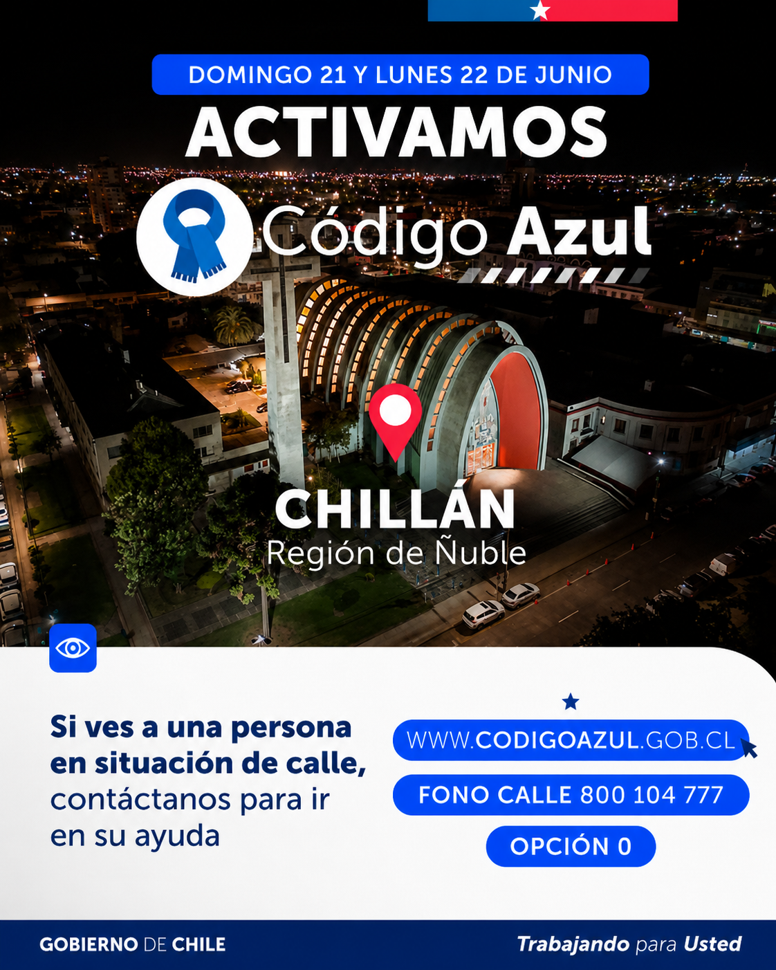 Código Azul se extiende hasta el martes en Chillán por bajas temperaturas.