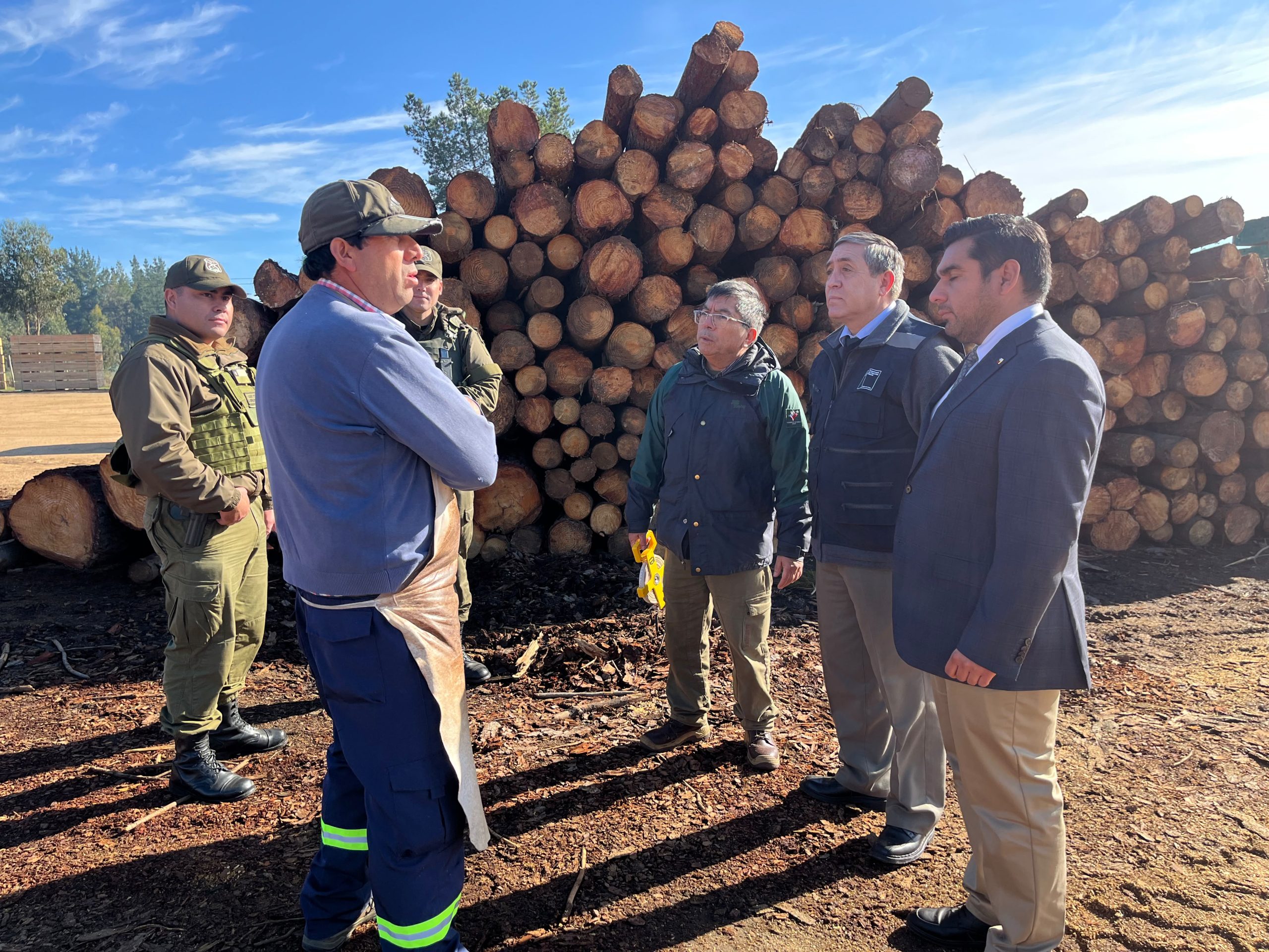 Fiscalización conjunta en Itata refuerza control de trazabilidad de la madera y combate al delito forestal.