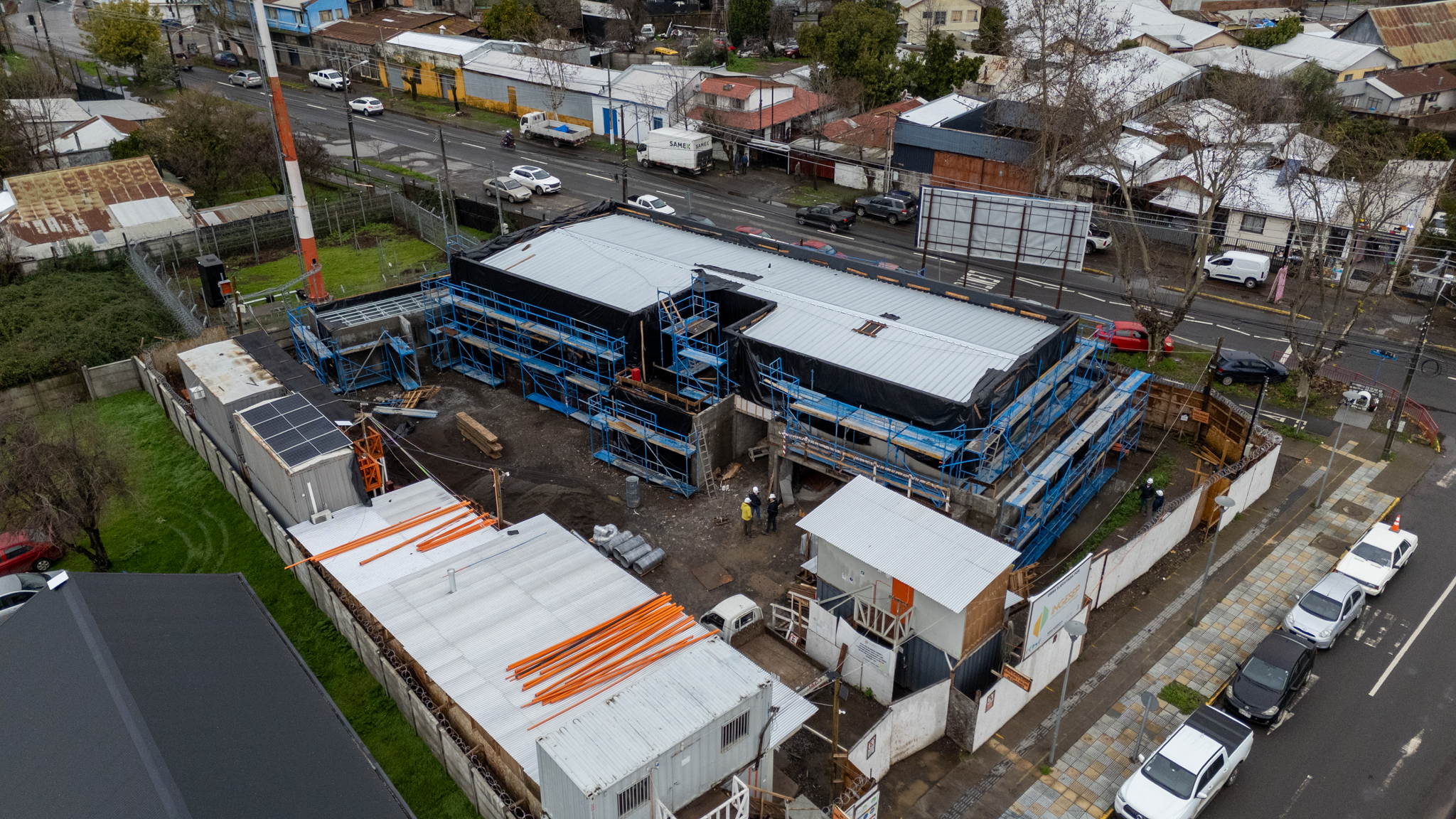 Nuevo cuartel para la Quinta Compañía de Bomberos de Chillán alcanza un 65% de avance