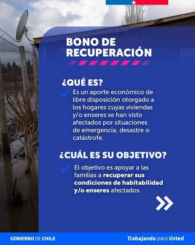 Pago a familias afectadas por temporal pasado.